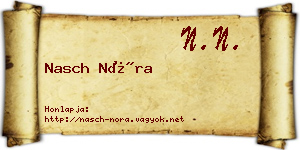 Nasch Nóra névjegykártya